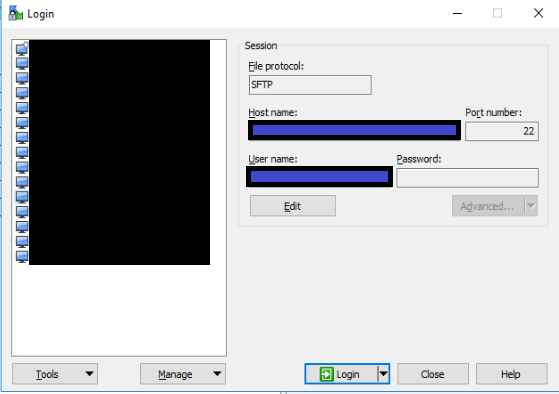 WinSCP Login